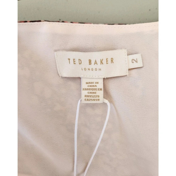 NWT Ted Baker Vallyy Draped Midi With Batwing Sleeve Dress Ted 2 / US 6 #1K411 - Picture 6 of 13